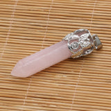 Amethysts Pendant Hexagonal Crystal Pillar Charm for Women Jewelry