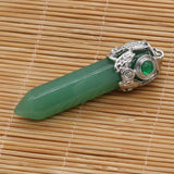 Amethysts Pendant Hexagonal Crystal Pillar Charm for Women Jewelry