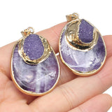 Amethysts Pendants Drop Shape for Jewelry Making Diy