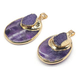 Amethysts Pendants Drop Shape for Jewelry Making Diy