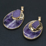 Amethysts Pendants Drop Shape for Jewelry Making Diy