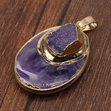 Amethysts Pendants Drop Shape for Jewelry Making Diy