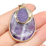 Amethysts Pendants Drop Shape for Jewelry Making Diy