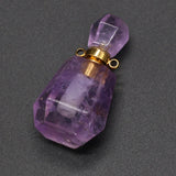 Amethysts Vials Pendants Quartzs Perfume Bottle for Jewelry Making