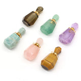 Amethysts Vials Pendants Quartzs Perfume Bottle for Jewelry Making