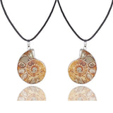 Ammonite Fossil Seashell Pendant Ocean Conch Snail Necklace Men Jewellery