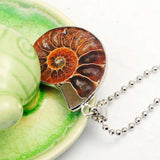 Ammonite Fossil Seashell Pendant Ocean Conch Snail Necklace Men Jewellery