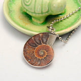 Ammonite Fossil Seashell Pendant Ocean Conch Snail Necklace Men Jewellery