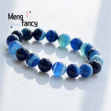 Aquamarine Agate Bracelet Set - Couple Bangle Fine Jewelry