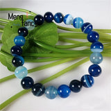 Aquamarine Agate Bracelet Set - Couple Bangle Fine Jewelry