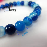 Aquamarine Agate Bracelet Set - Couple Bangle Fine Jewelry