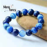 Aquamarine Agate Bracelet Set - Couple Bangle Fine Jewelry
