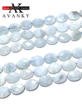 Aquamarine Crystal Beads Faceted Oval Shape Loose 12x16mm