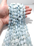 Aquamarine Crystal Beads Faceted Oval Shape Loose 12x16mm