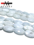 Aquamarine Crystal Beads Faceted Oval Shape Loose 12x16mm