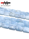Aquamarine Crystal Beads Faceted Rectangle Shape Loose 10x14mm