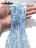 Aquamarine Crystal Beads Faceted Rectangle Shape Loose 10x14mm