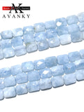 Aquamarine Crystal Beads Faceted Rectangle Shape Loose 10x14mm
