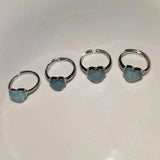Aquamarine Heart Ring Women's Jewelry Gift Healing Engagement