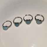 Aquamarine Heart Ring Women's Jewelry Gift Healing Engagement