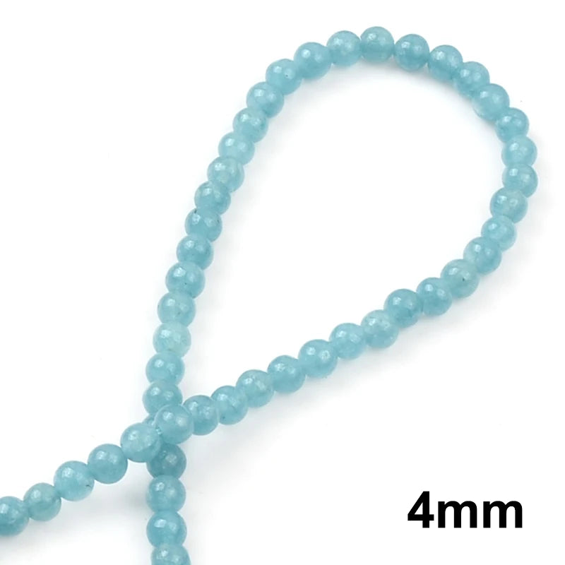 Aquamarine Round Beads for Jewelry Making 4/6/8/10/12mm