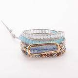 Natural Stone Aquamarine Turquoise Bead Bracelet for Women