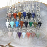 Aventurine Pendulum, Gemstone Silver Plated for Divination
