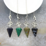Aventurine Pendulum, Gemstone Silver Plated for Divination