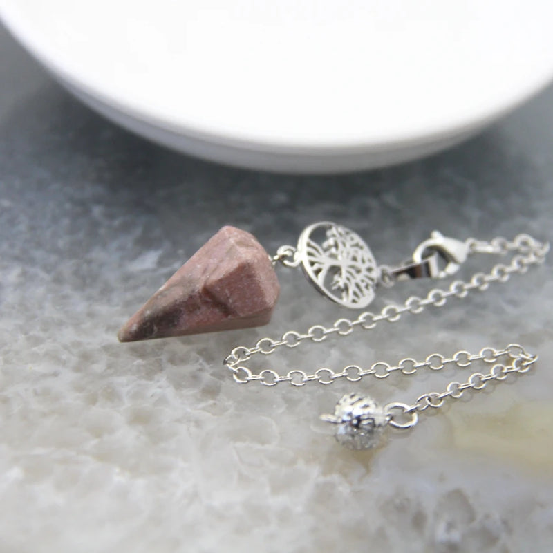 Aventurine Pendulum, Gemstone Silver Plated for Divination