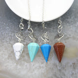 Aventurine Pendulum, Gemstone Silver Plated for Divination