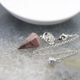 Aventurine Pendulum, Gemstone Silver Plated for Divination