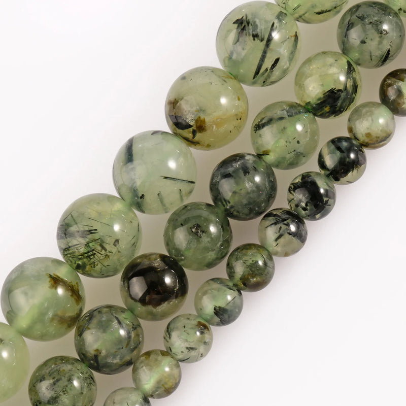 Prehnite Jade Round Loose Beads for Jewelry Making 6 8 10mm