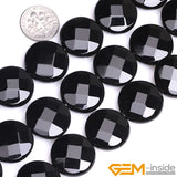 Black Agates Coin Faceted Bead 15 Inch Strand DIY Jewelry Beads