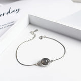 Natural Stone Ball Charm 925 Sterling Silver Bracelet