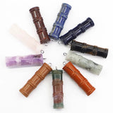 Natural Stone Bamboo Joint Shape Pendant for Jewelry Making