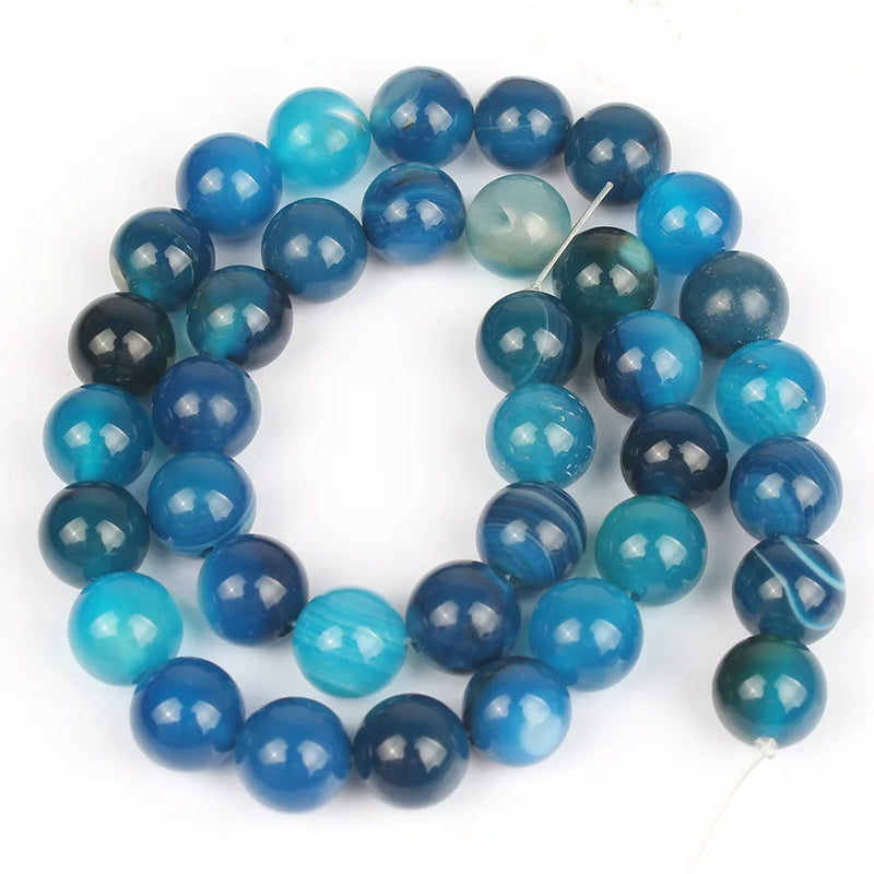 Natural Stone Banded Stripes Agate Round Beads for DIY Bracelet 6/8/10mm