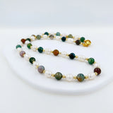Stone Baroque Pearl Necklace Agate Bead Chain Jewelry