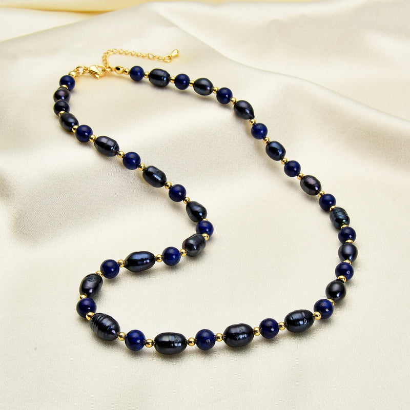Baroque Fresh Water Pearl Necklace Natural Stone Charm Jewelry for Women
