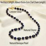 Baroque Fresh Water Pearl Necklace Natural Stone Charm Jewelry for Women