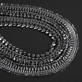 Natural Stone Bead Hematite Square Heart Geometrical Spacer Beads