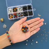 Natural Stone Bead Box Kits Agates Jades Spacer Beads DIY Accessories Tools
