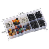 Natural Stone Bead Box Kits Agates Jades Spacer Beads DIY Accessories Tools