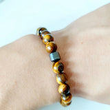 8mm Turquoise Tiger Eye Malachite Stone Bracelet