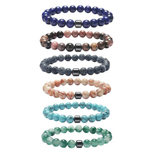 8mm Turquoise Tiger Eye Malachite Stone Bracelet