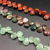 Green Aventurine Flash Stone Drop-shaped Loose Bead for Jewelry Making