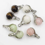 Multicolor Stone Bead Melon Seed Clasp Pendant Healing Necklaces DIY Jewelry
