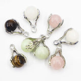 Multicolor Stone Bead Melon Seed Clasp Pendant Healing Necklaces DIY Jewelry