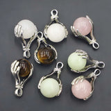 Multicolor Stone Bead Melon Seed Clasp Pendant Healing Necklaces DIY Jewelry