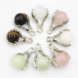 Multicolor Stone Bead Melon Seed Clasp Pendant Healing Necklaces DIY Jewelry