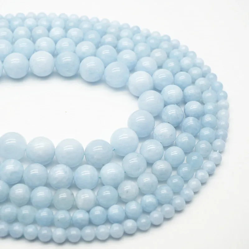 Natural Stone Bead Primary Aquamarines Jades Chalcedony Beads
